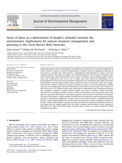 Sense of place as a determinant of people`s attitudes towards the