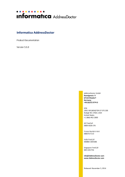 AddressDoctor Enterprise Documentation