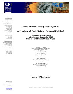 New Interest Group Strategies - The Campaign Finance Institute