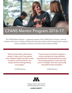 CFANS Mentor Program 2016-17