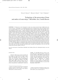 technology of the processing of bone and antler at Ivanovskoje 7
