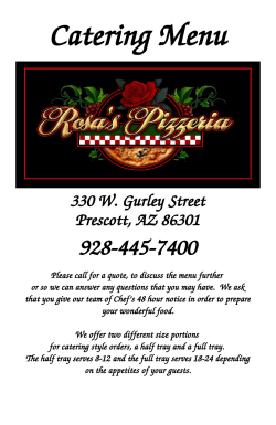 Catering Menu - Rosa`s Pizzeria