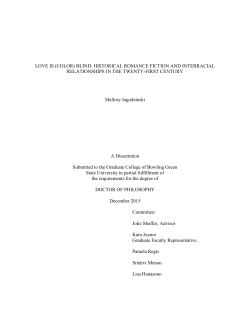 Love is (Color) Blind: Historical Romance Fiction and Interracial