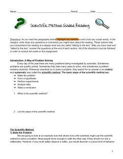 Scientific Method Guided Reading