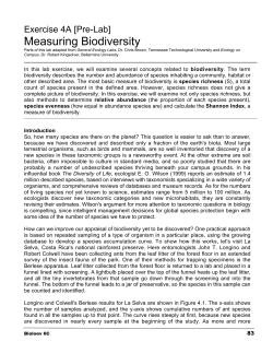 Measuring Biodiversity