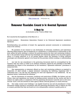 Model Truth in HOAs Act