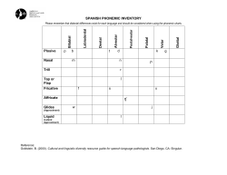 Spanish Phonemic Inventory