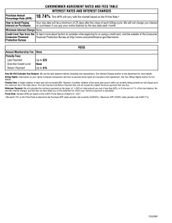 cardmember agreement rates and fees table interest