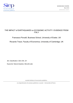 THE IMPACT of EARTHQUAKES on ECONOMIC ACTIVITY