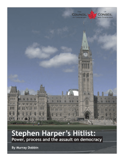Stephen Harper`s Hitlist: Power, process and the - Voices-Voix
