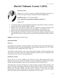 Harriet Tubman: Lesson 1 (SES)