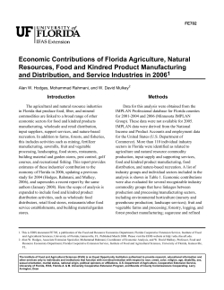Economic Contributions of Florida Agriculture, Natural