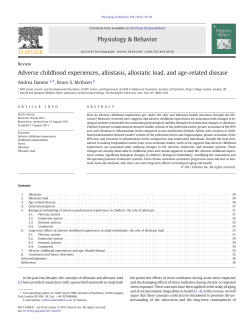 Adverse childhood experiences, allostasis