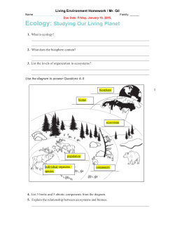 Ecology: Studying Our Living Planet