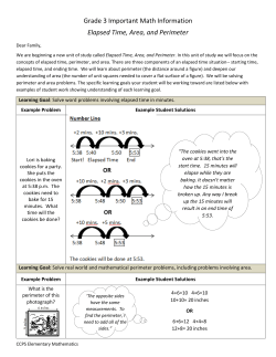 Grade 3 Important Math Information Elapsed Time, Area, and