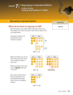 Regrouping in Expanded Addition Finding Information in Tables