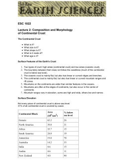 Monash Earth Sciences - ESC 1022