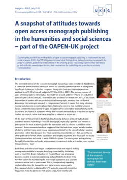 A snapshot of attitudes towards open access