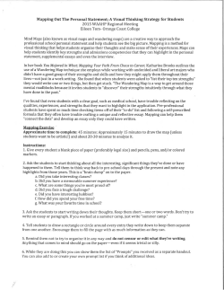 Mapping Out The Personal Statement
