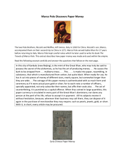 Marco Polo Discovers Paper Money