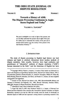 The Dispute Processing Continuum in Anglo