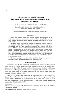 pinus radiata forest floors: factors affecting organic