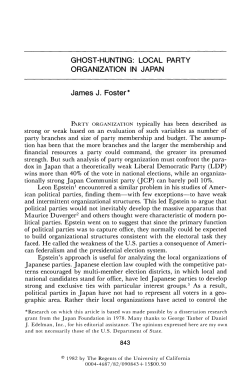 Ghost-Hunting: Local Party Organization in Japan
