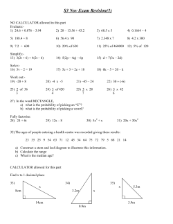 S3 Nov Exam Revision(1)