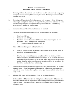 Missouri Valley Conference Baseball Bat Testing Protocols