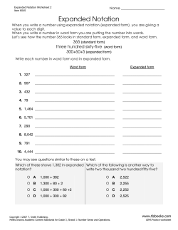 Aims Practice Worksheet Expanded Notation, third grade