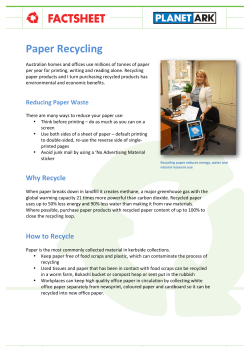 Paper - National Recycling Week