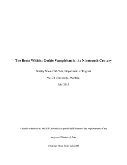 The Beast Within: Gothic Vampirism in the