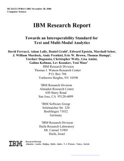 IBM Research Report Towards an Interoperability Standard for Text