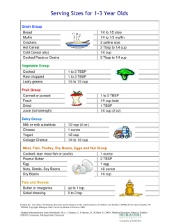 Serving Sizes for 1-3 Year Olds