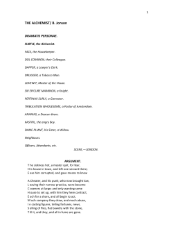 THE ALCHEMIST/ B. Jonson