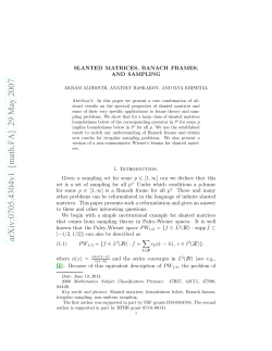 Slanted matrices, Banach frames, and sampling