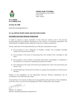 Circular and Guidelines on the Expanded Discount Window Op&ndash;