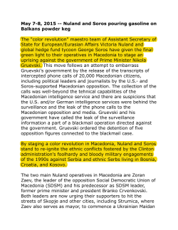 Madsen on Nuland and Soros in the Balkans