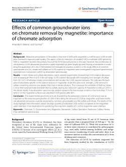 Effects of common groundwater ions on chromate removal by