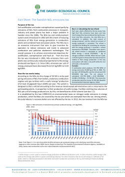 Fact Sheet: The Swedish NOX emissions tax