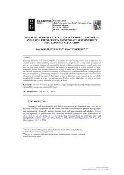 FINANCIAL RESOURCE ALLOCATION IN A PROJECT PORTFOLIO