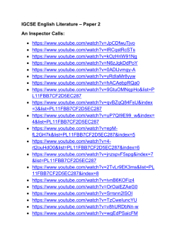 IGCSE An Inspector Calls Youtube Links