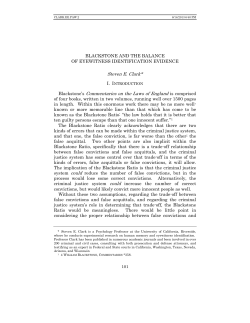 Steven E. Clark* Blackstone`s Commentaries on the Laws of