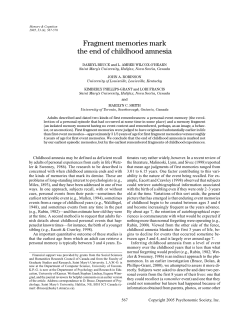 Fragment memories mark the end of childhood amnesia