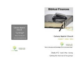 Biblical Finances - Calvary Baptist Church
