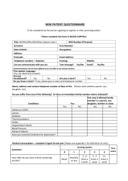 new patient questionnaire - City Road Medical Centre