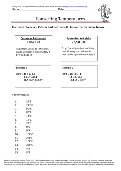 Converting between Celsius and Fahrenheit N1