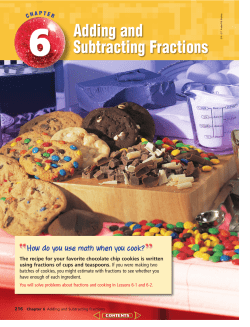 Chapter 6: Adding and Subtracting Fractions