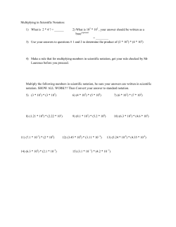 Multiplying in Scientific Notation