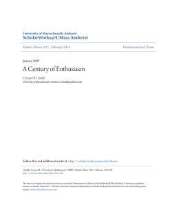 A Century of Enthusiasm - ScholarWorks@UMass Amherst